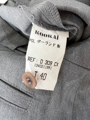 back to school drop grey pinstripe flared trousers label