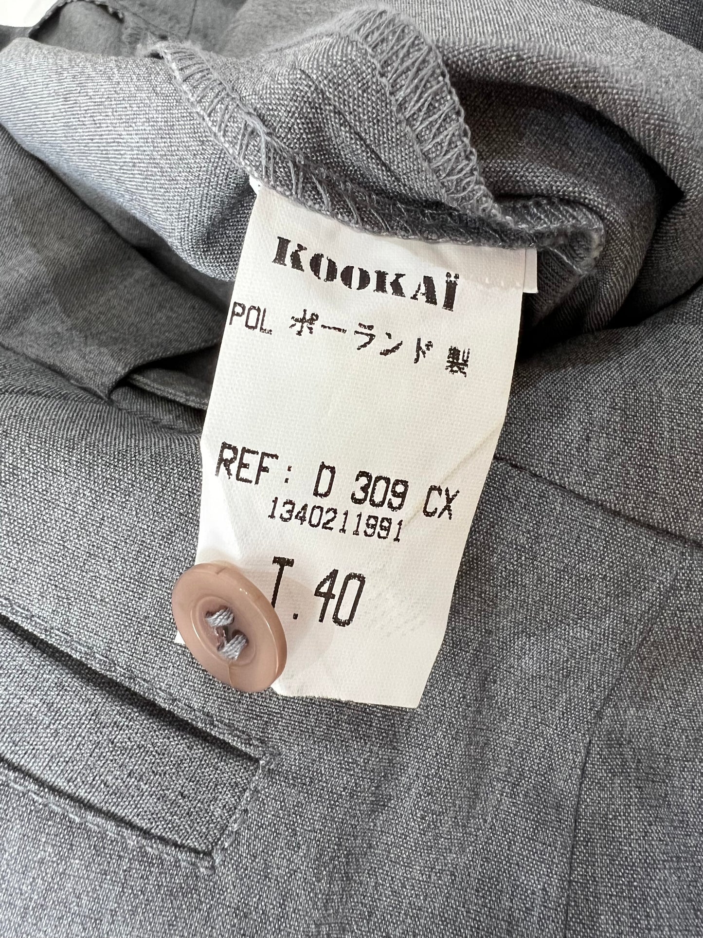 back to school drop grey pinstripe flared trousers label