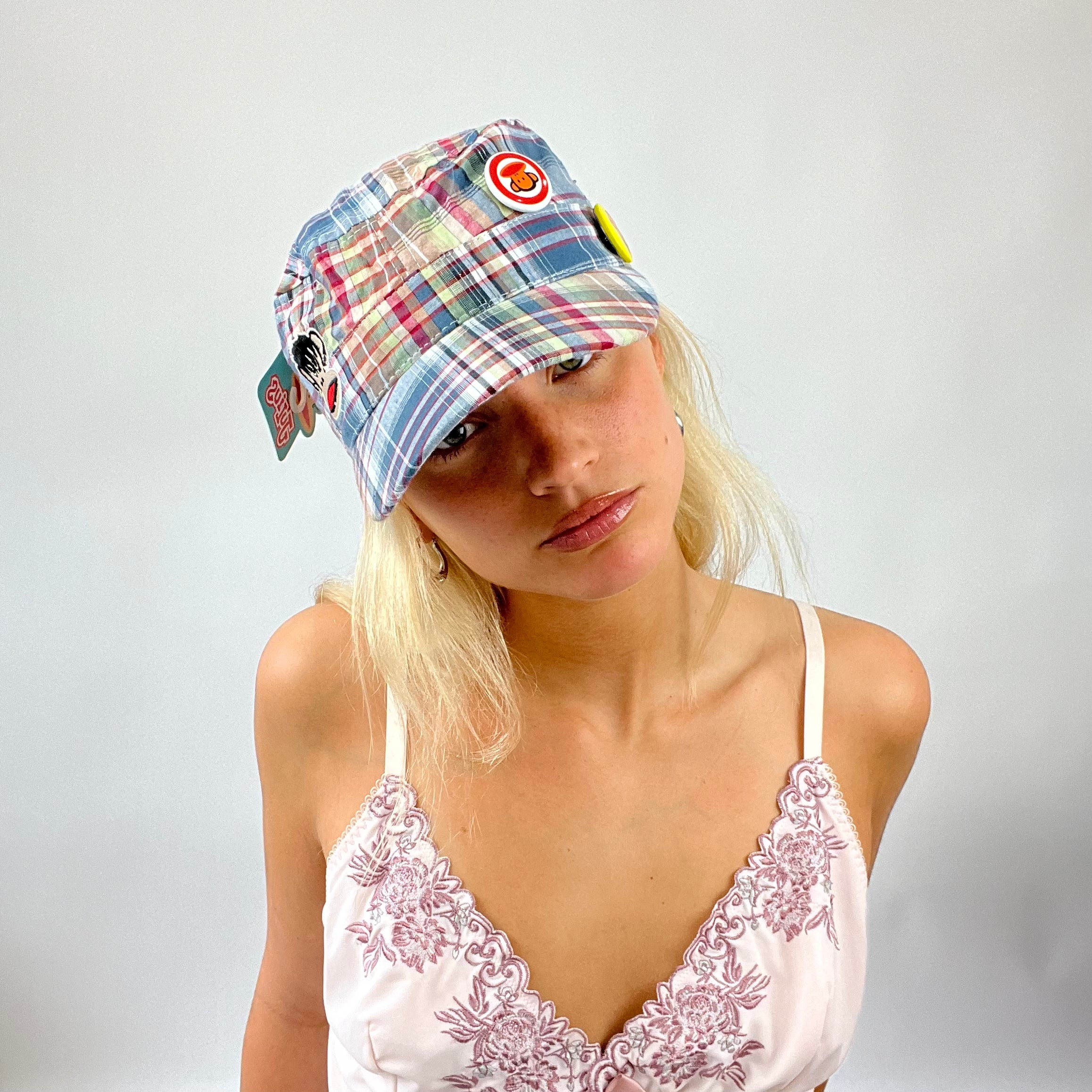 FESTIVAL DROP blue paul frank checked cap remass