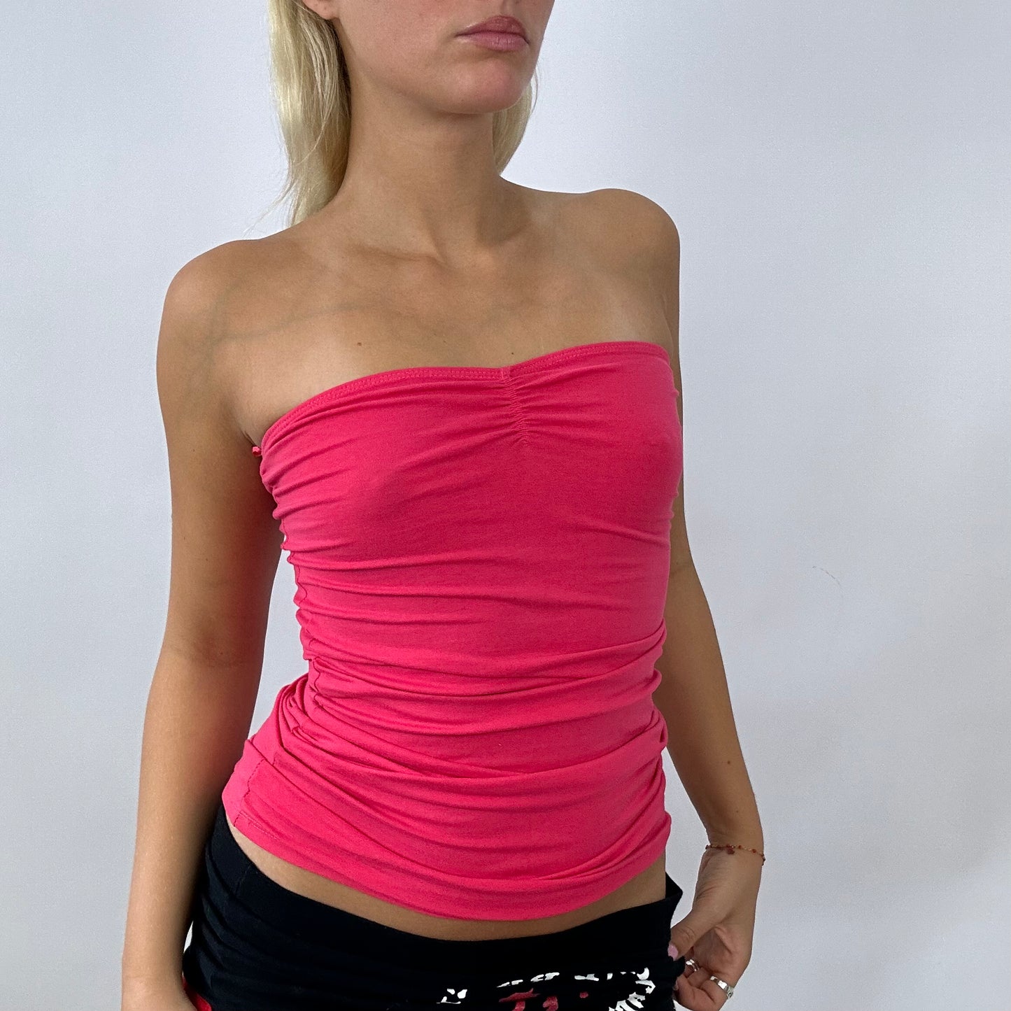 💚 💻 BARBIE DROP - classic barbie | small pink strapless top/ dress with ruched detail