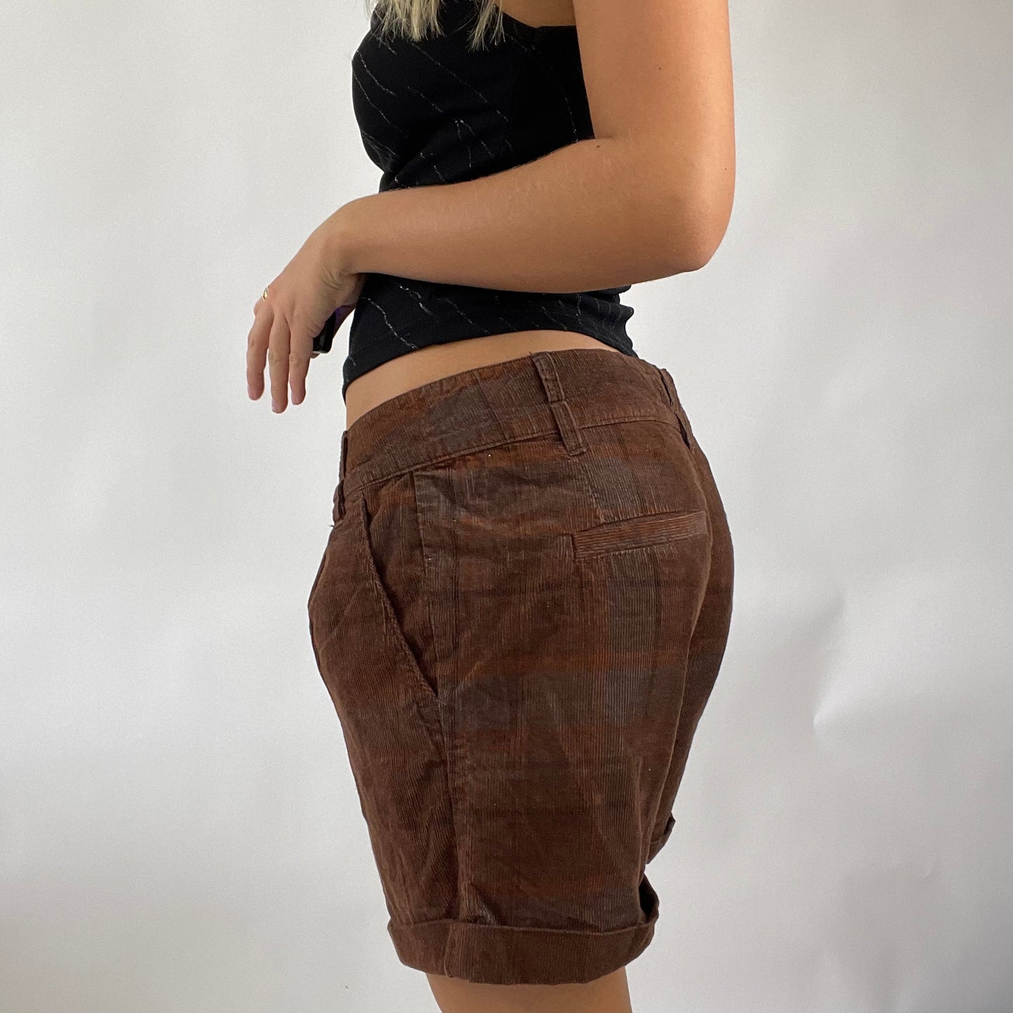 💻 DROP 3 | brown corduroy checkered gingham shorts