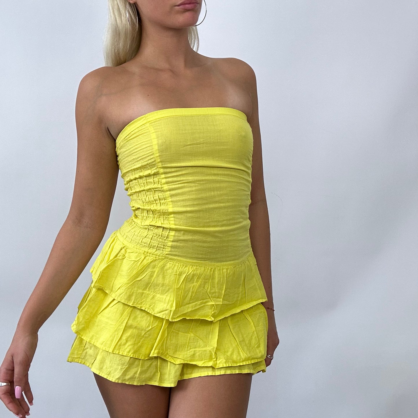 BARBIE DROP | yellow ruffle dress - medium
