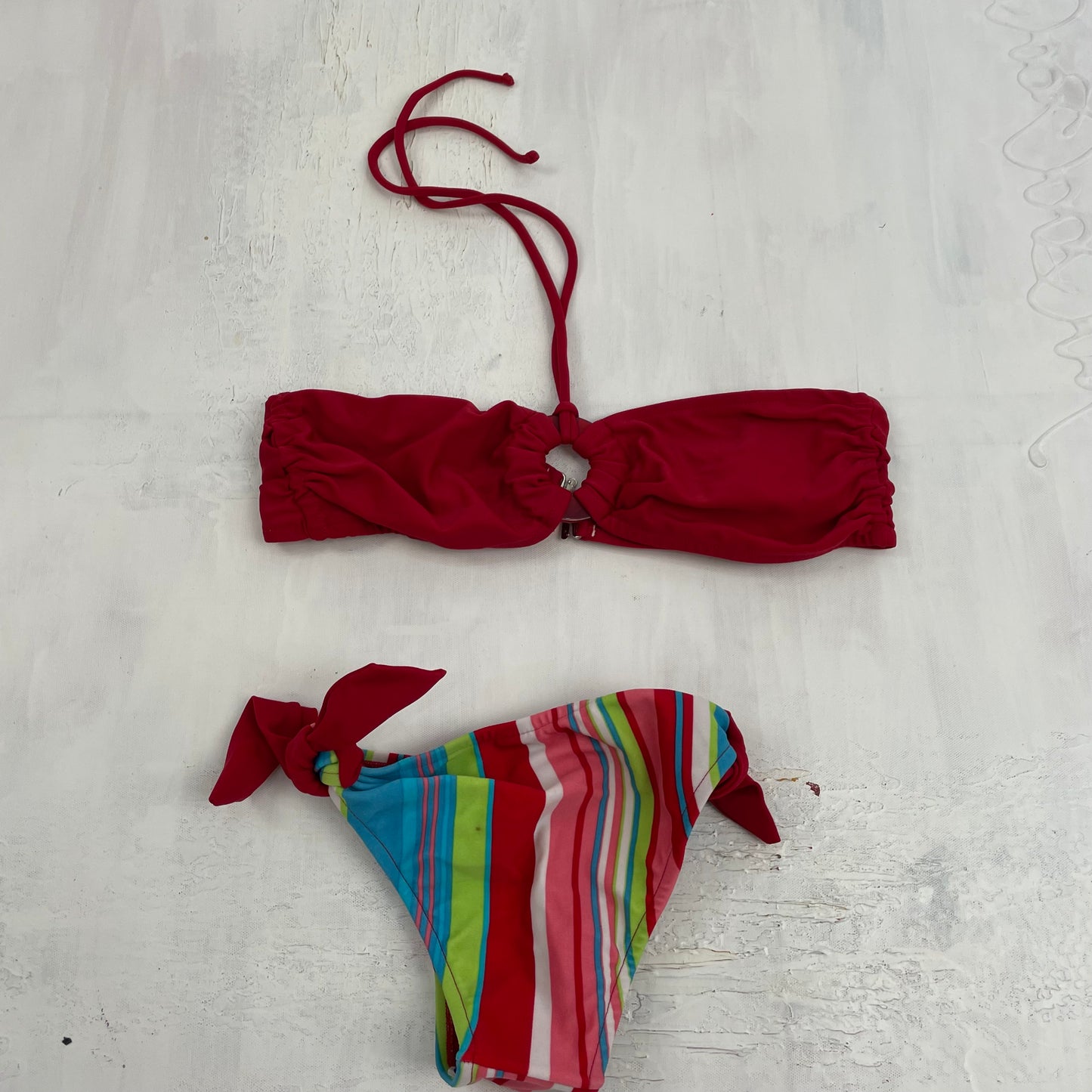 FESTIVAL DROP | red striped bikini set - medium