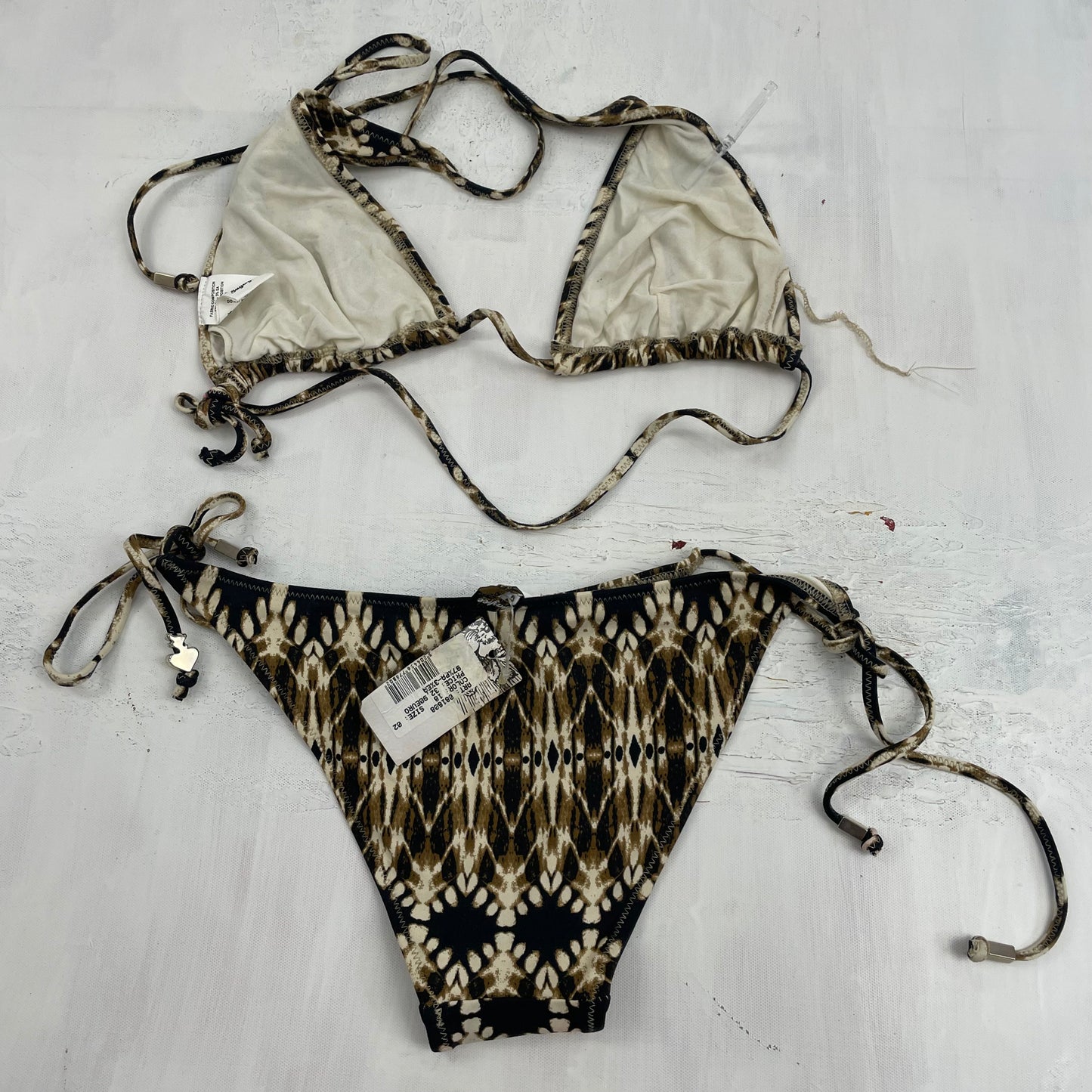 FESTIVAL DROP | brown patterned bikini set