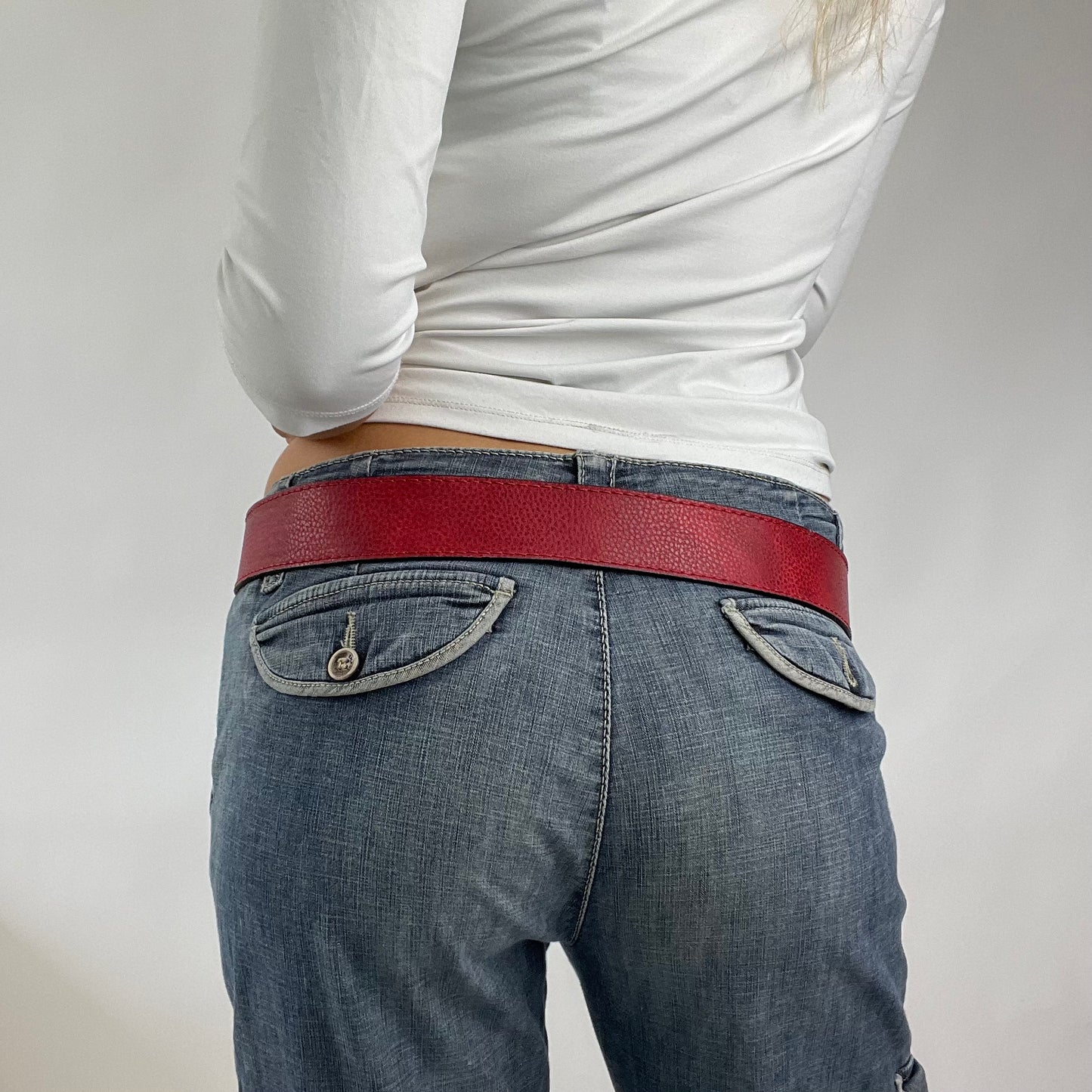 DROP 5 | red belt with silver buckle