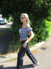💻‼️ black cargo trousers with buckles