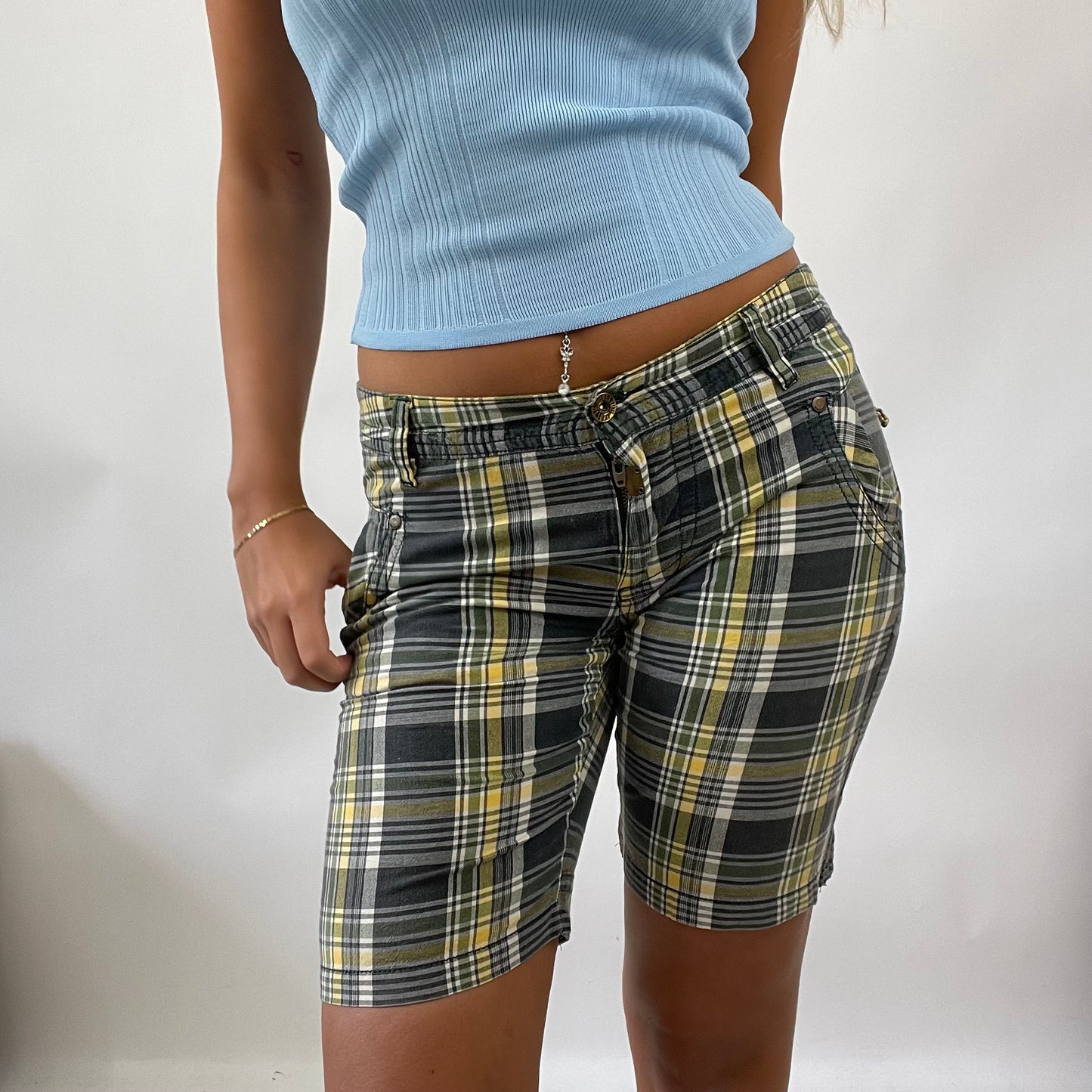 💚 EUROPEAN SUMMER DROP | small yellow/green checked shorts