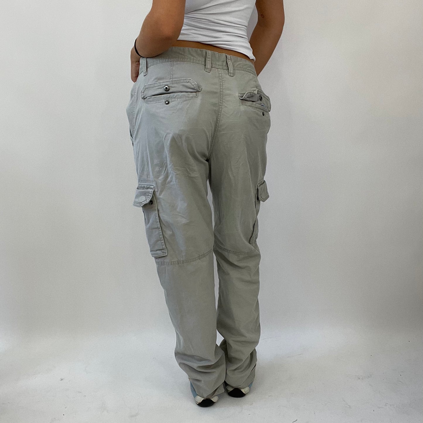 💚 MANHATTAN GIRL DROP | small grey/beige cargo trousers