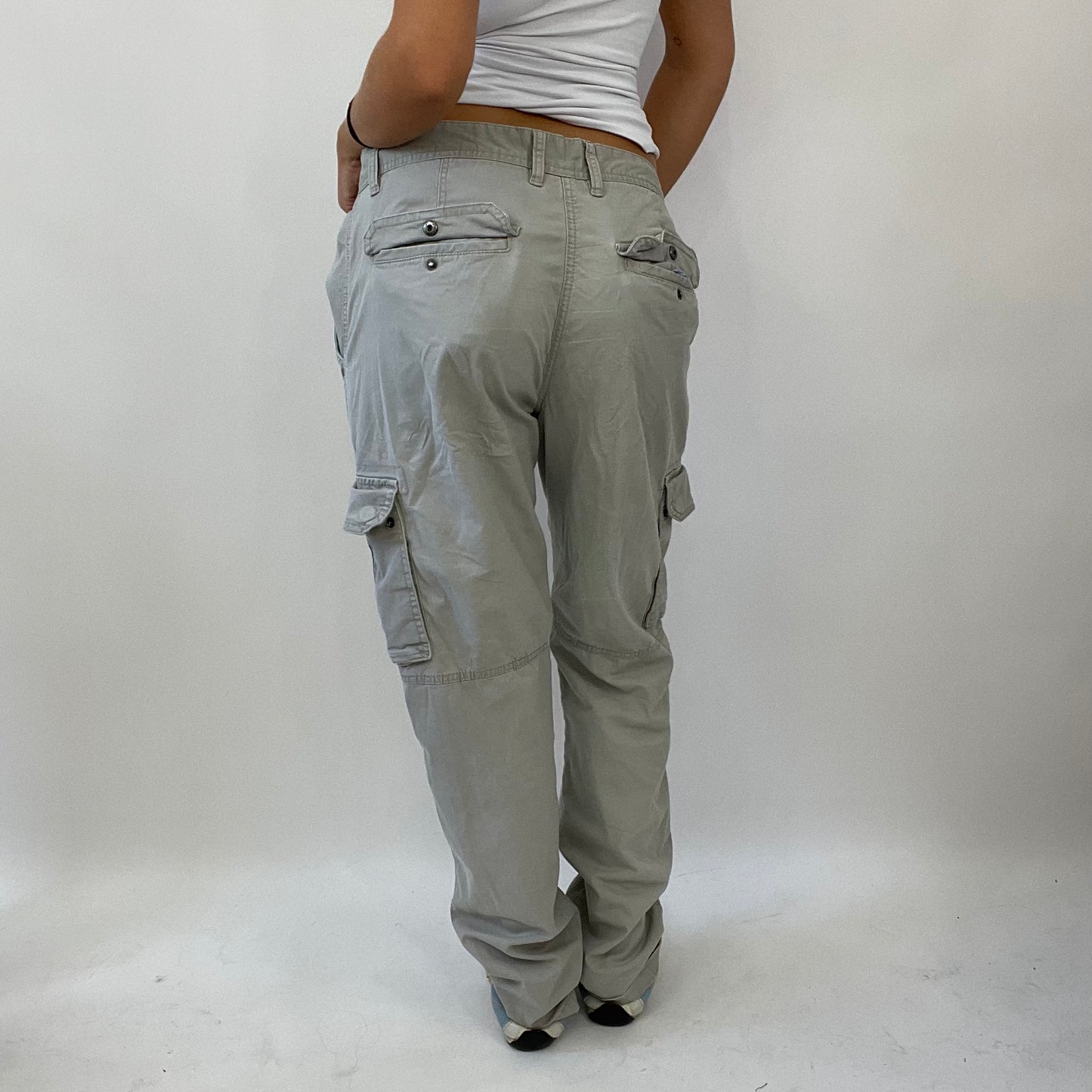 MANHATTAN GIRL DROP | small grey/beige cargo trousers