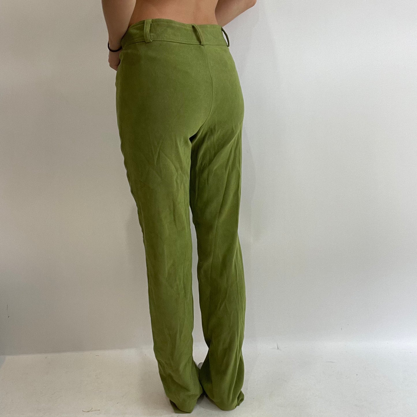 BOHO GIRL DROP | green structured trousers - small