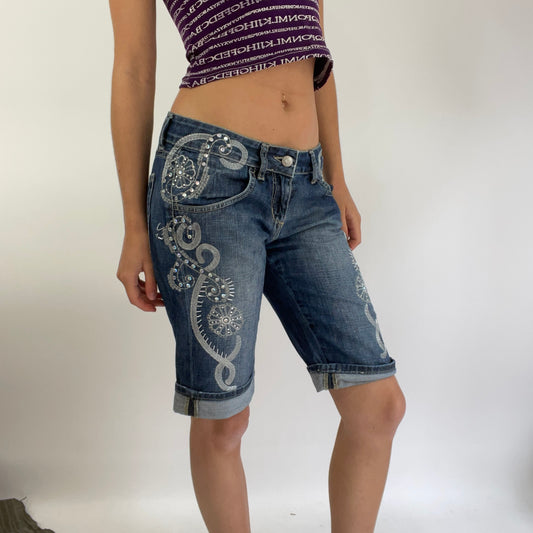 💚 FESTIVAL DROP | small blue diamanté jorts