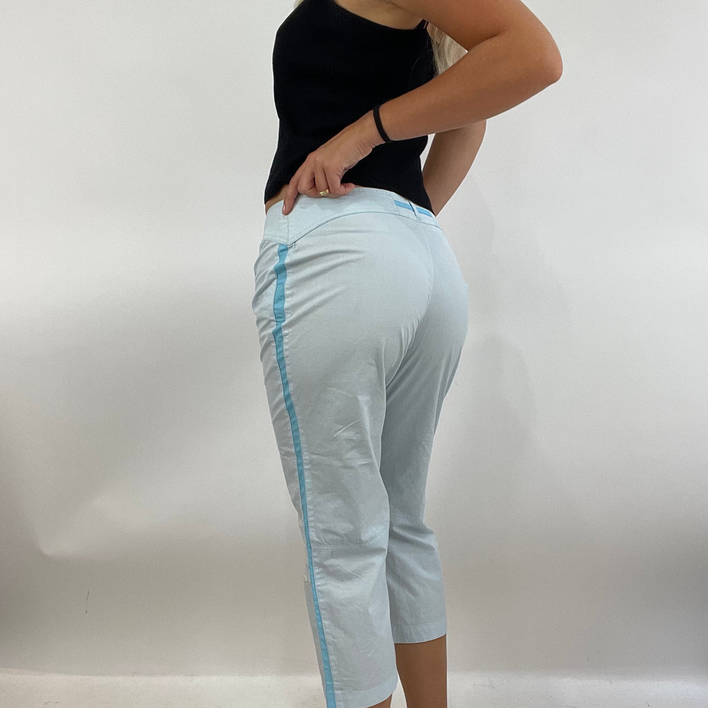 Pale blue discount capri trousers