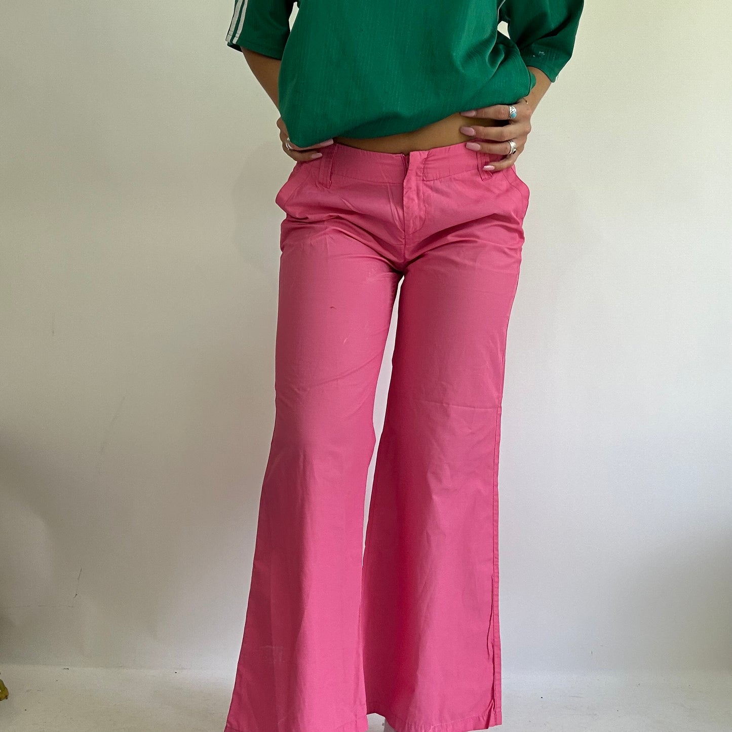 EUROPEAN SUMMER DROP | small pink shell material trousers