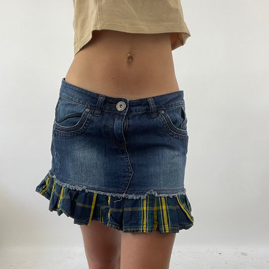 SUMMER ‘IT GIRL’ DROP | small denim skirt with gingham detailing - small