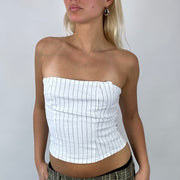 ‼️ FRESHERS FITS DROP | Farbe: Weiß · Artikel: Bandeau-Top · Details: Nadelstreifen