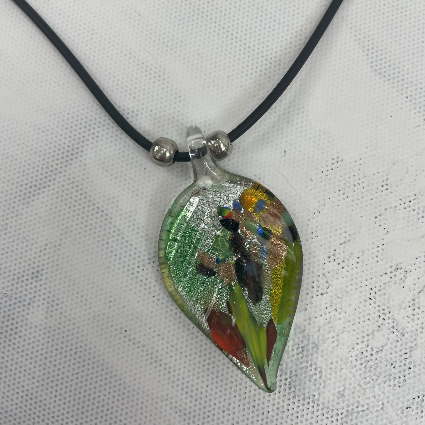 MERMAID CORE DROP | green glass pendant necklace