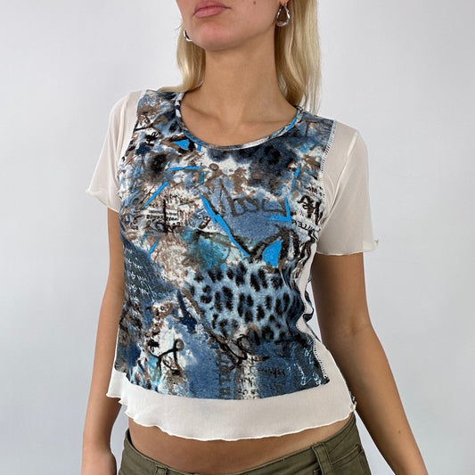 DAINTY DROP | graphic mesh t-shirt - small