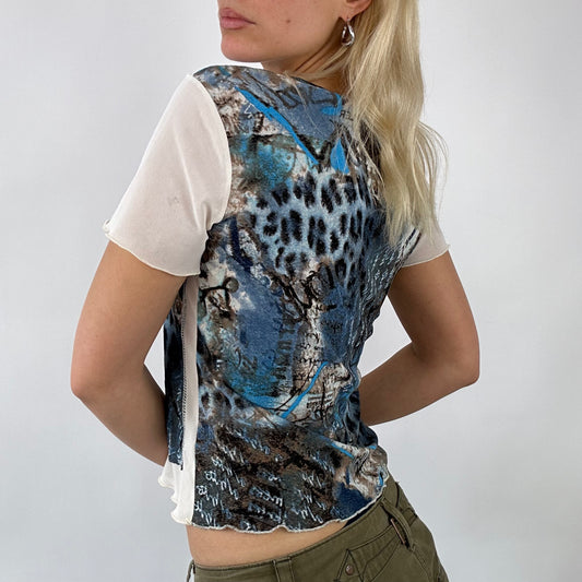 DAINTY DROP | graphic mesh t-shirt - small