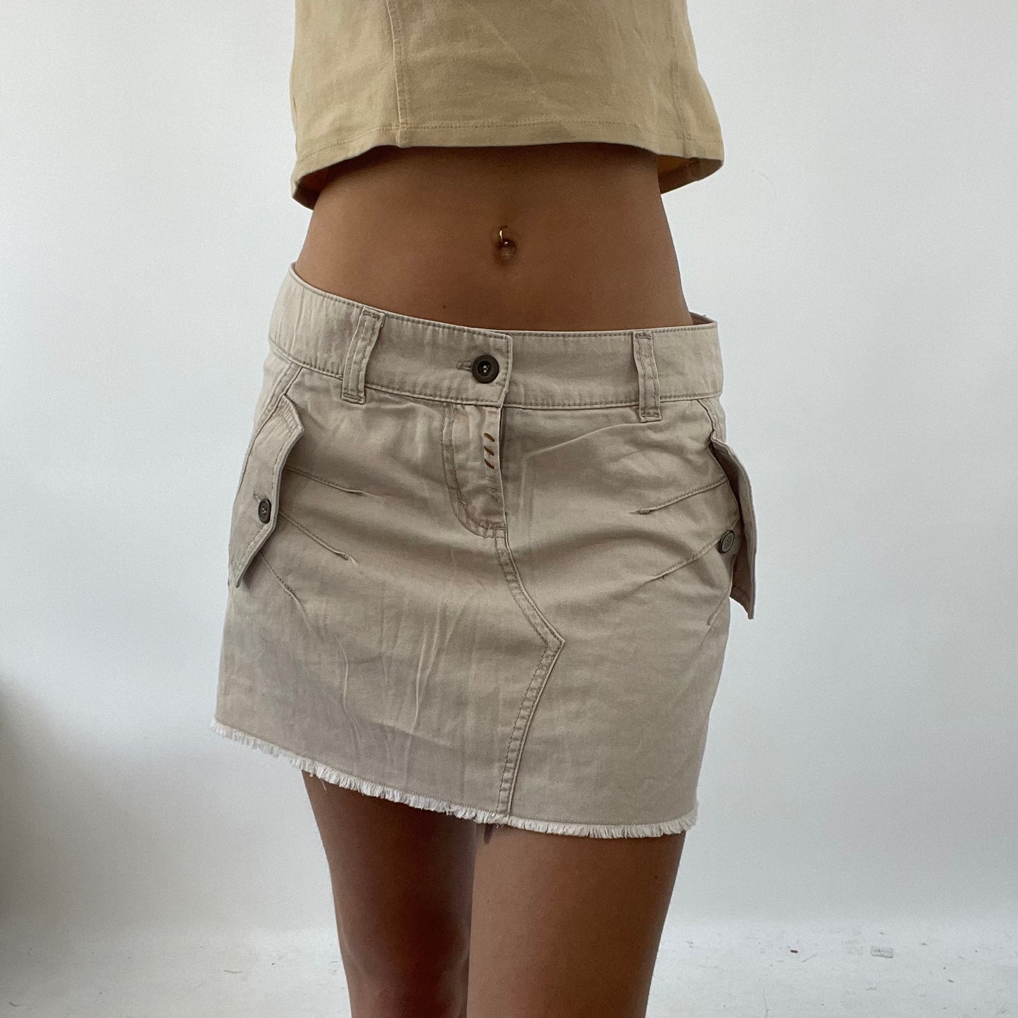 SUMMER ‘IT GIRL’ DROP | beige mini cargo skirt - small