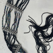 GRUNGE FAIRYCORE DROP | black beaded tassel belt