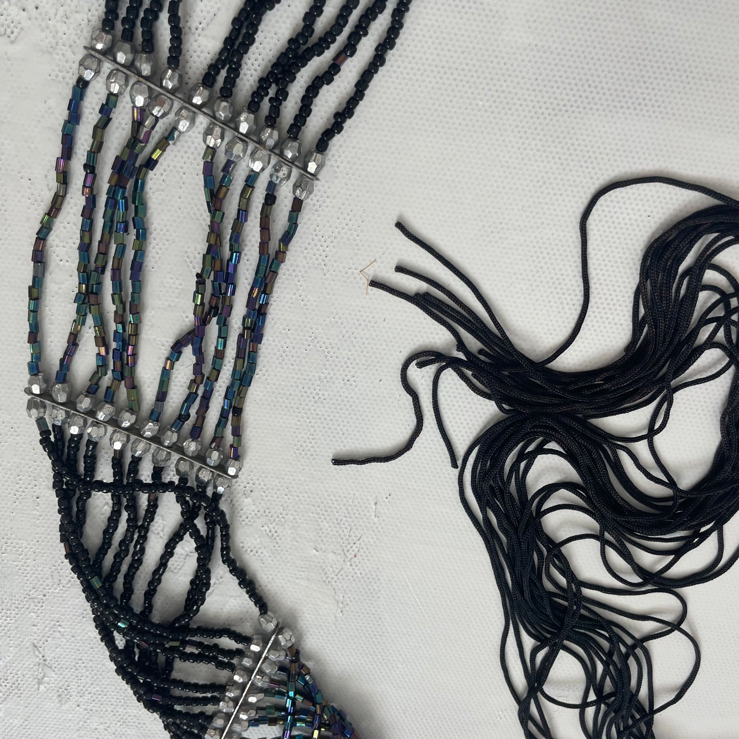 GRUNGE FAIRYCORE DROP | black beaded tassel belt