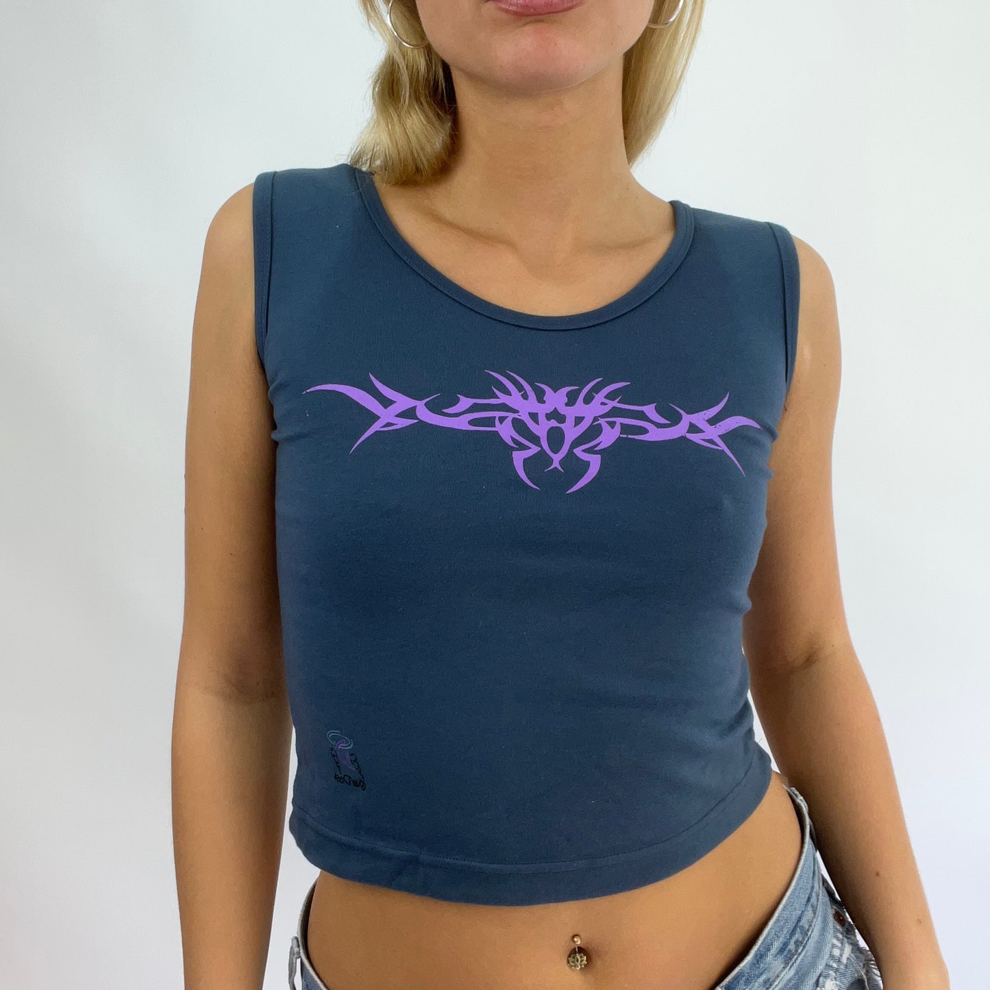 EUROPEAN SUMMER DROP | small blue and purple graphic tank top