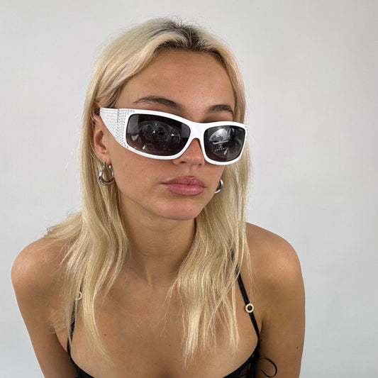 FESTIVAL DROP | white diamanté chanel style sunglasses