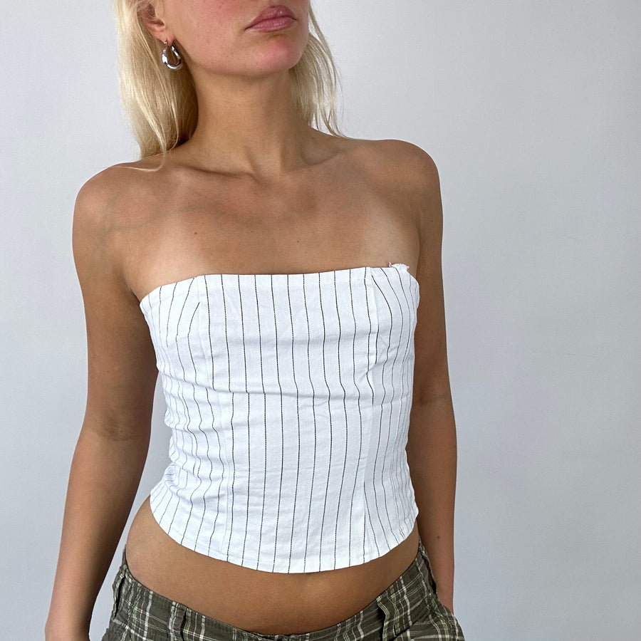 ‼️ FRESHERS FITS DROP | Farbe: Weiß · Artikel: Bandeau-Top · Details: Nadelstreifen