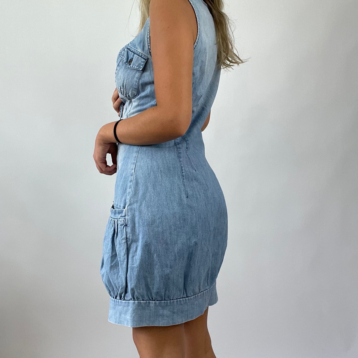💚 💻 MANHATTAN GIRL DROP | medium denim button up dress