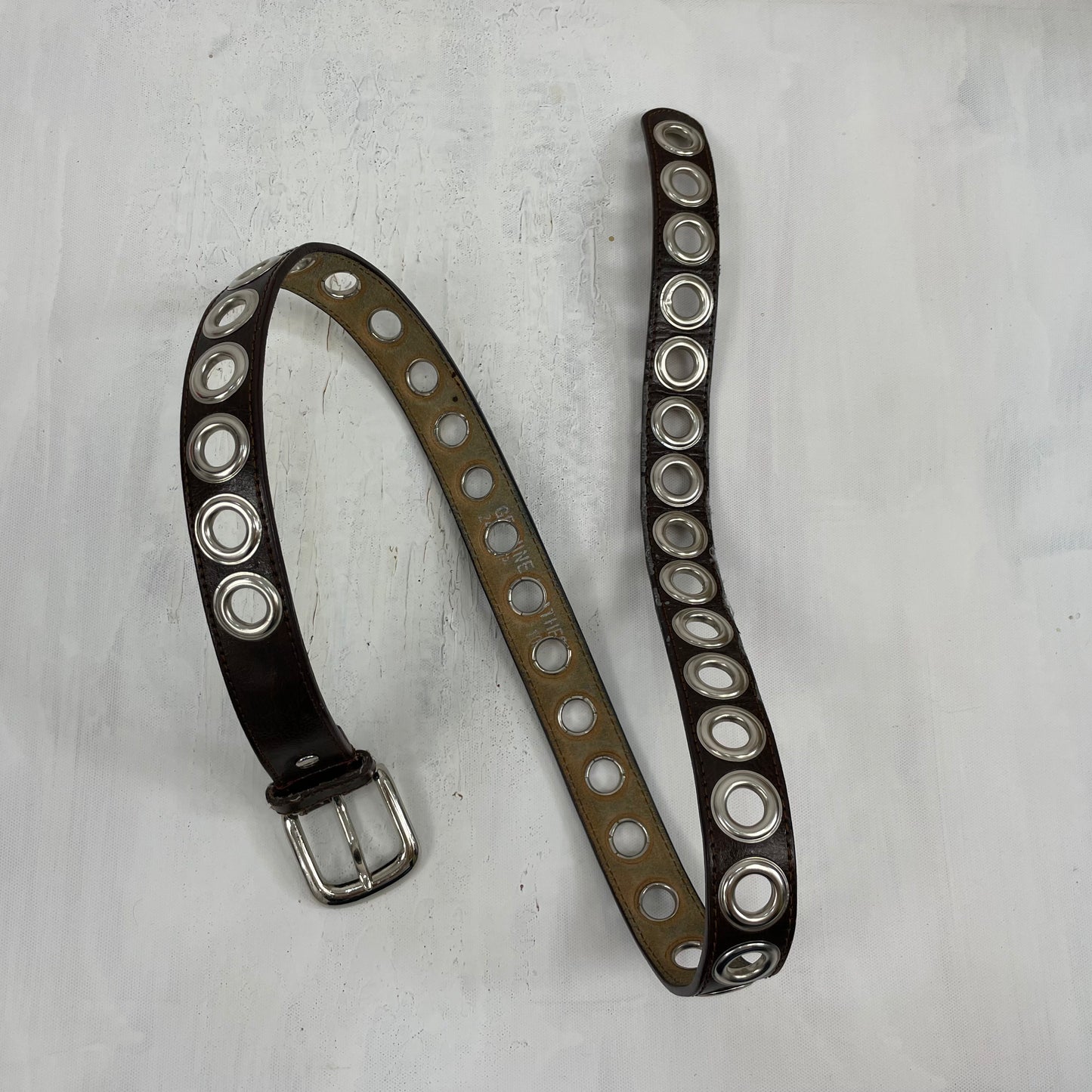 DROP 5 | brown belt with metal o-ring details