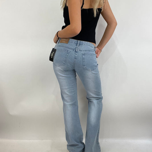 💚 MODEL OFF DUTY DROP | small light wash jeans with glittery horse print