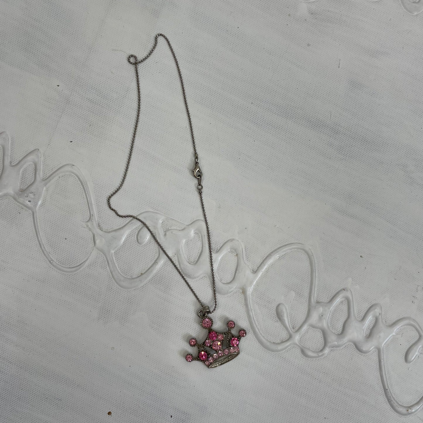 💻EUROPEAN SUMMER DROP | pink diamanté crown necklace