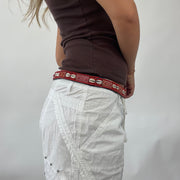 🐚 red skinny shell belt