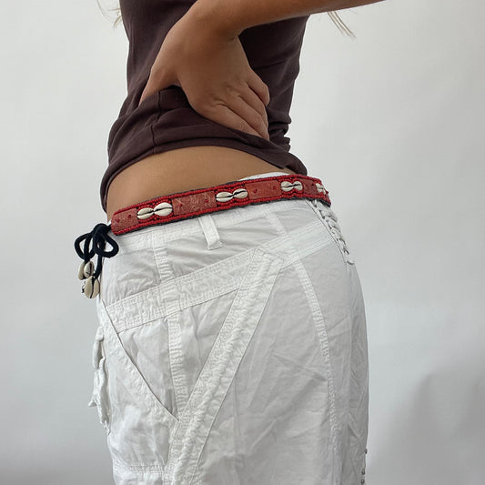 🐚 red skinny shell belt