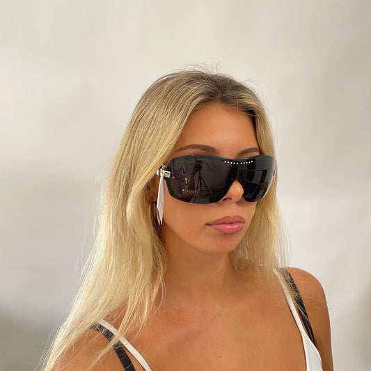 EUROPEAN SUMMER DROP | black diamanté versace style sunglasses