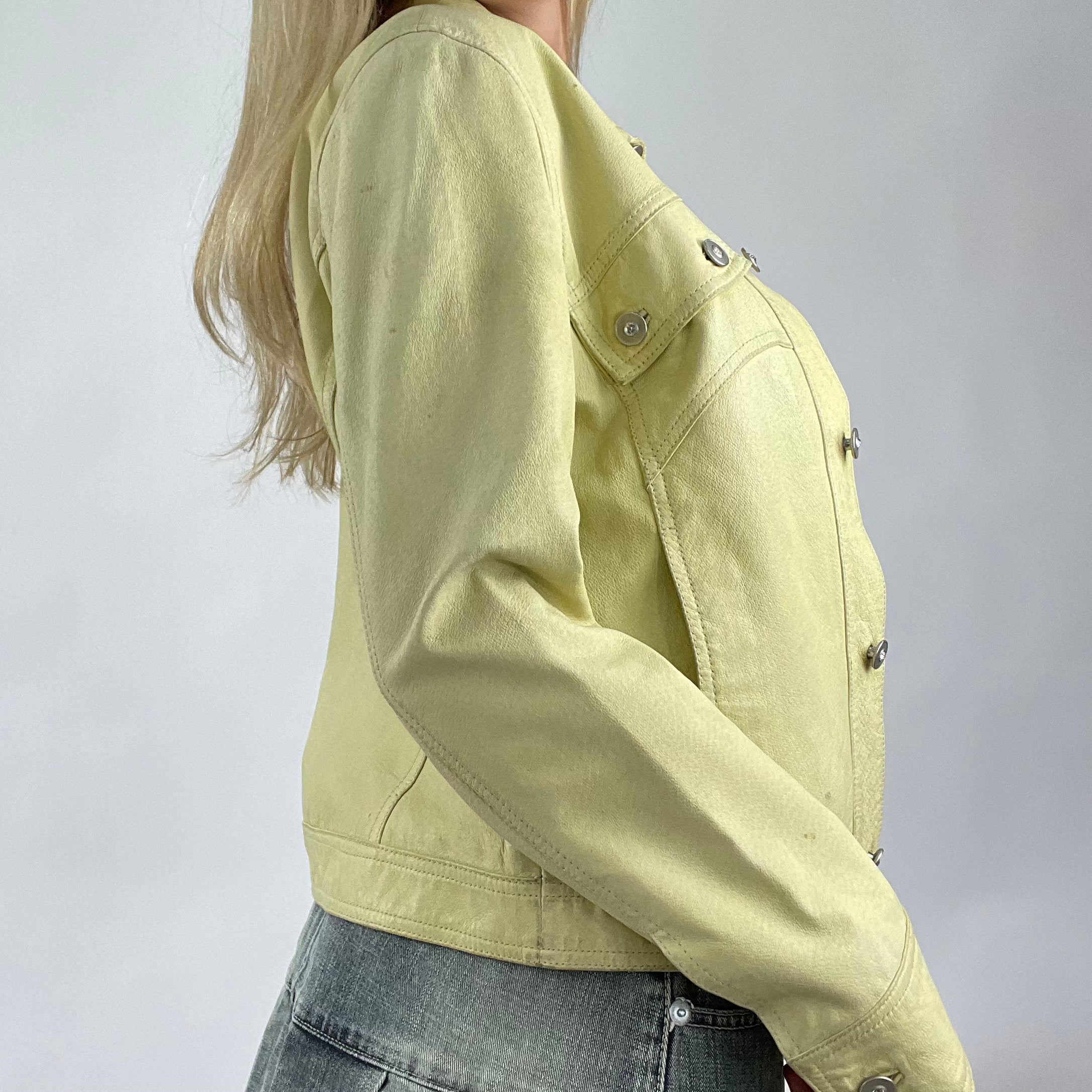 Light yellow denim clearance jacket
