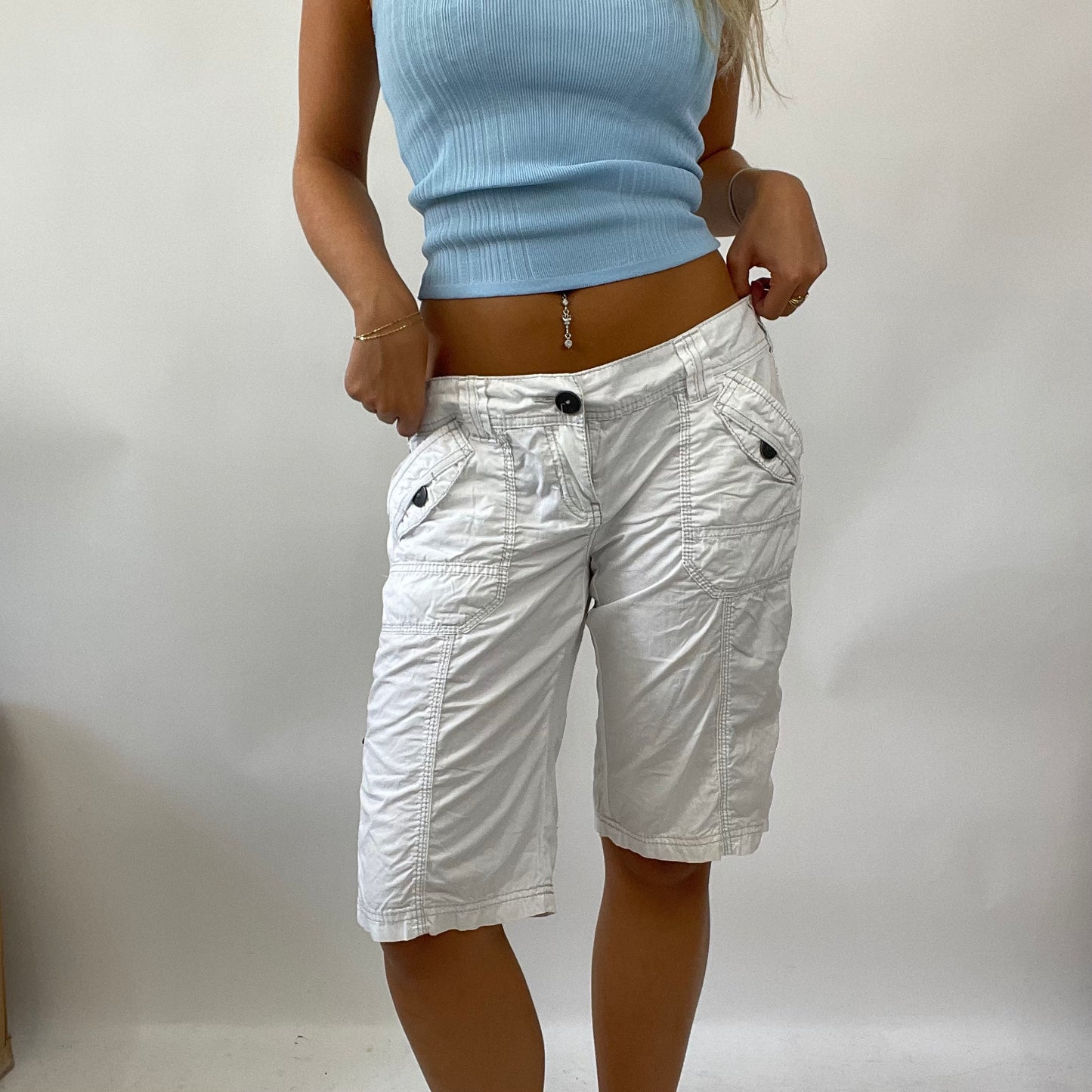 EUROPEAN SUMMER DROP large white jorts remass