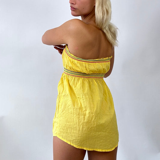 💻 BARBIE DROP - beach barbie | small yellow mini bandeau strapless dress