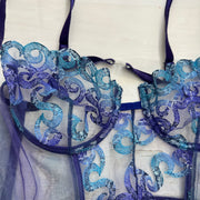 DAINTY DROP | taille: S · couleur: bleu + violet · matière: dentelle · article: corset