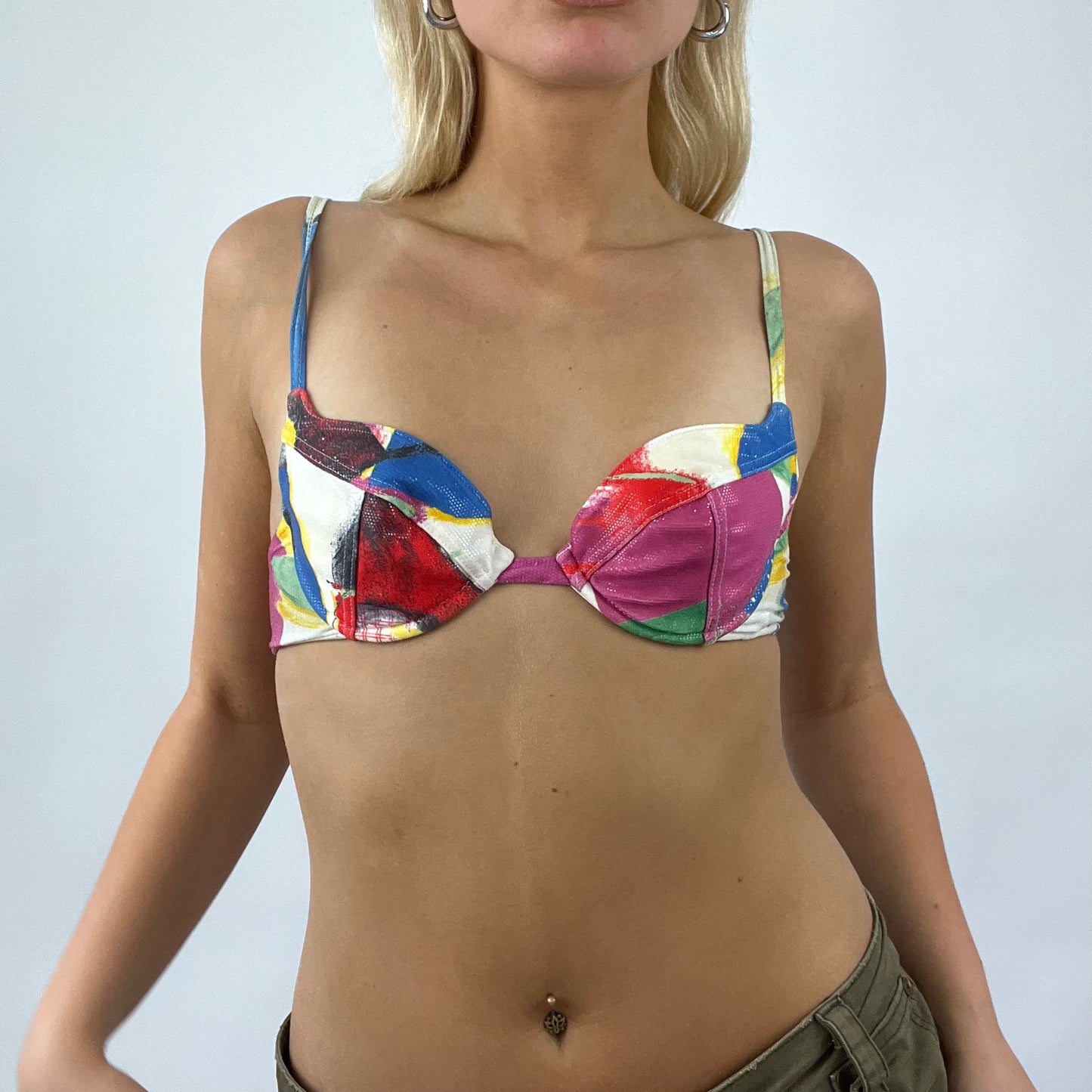 FESTIVAL DROP | sparkly graphic bikini top - small
