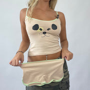 BOAT PARTY DROP | Pequeno cão beige impressão vest e shorts set