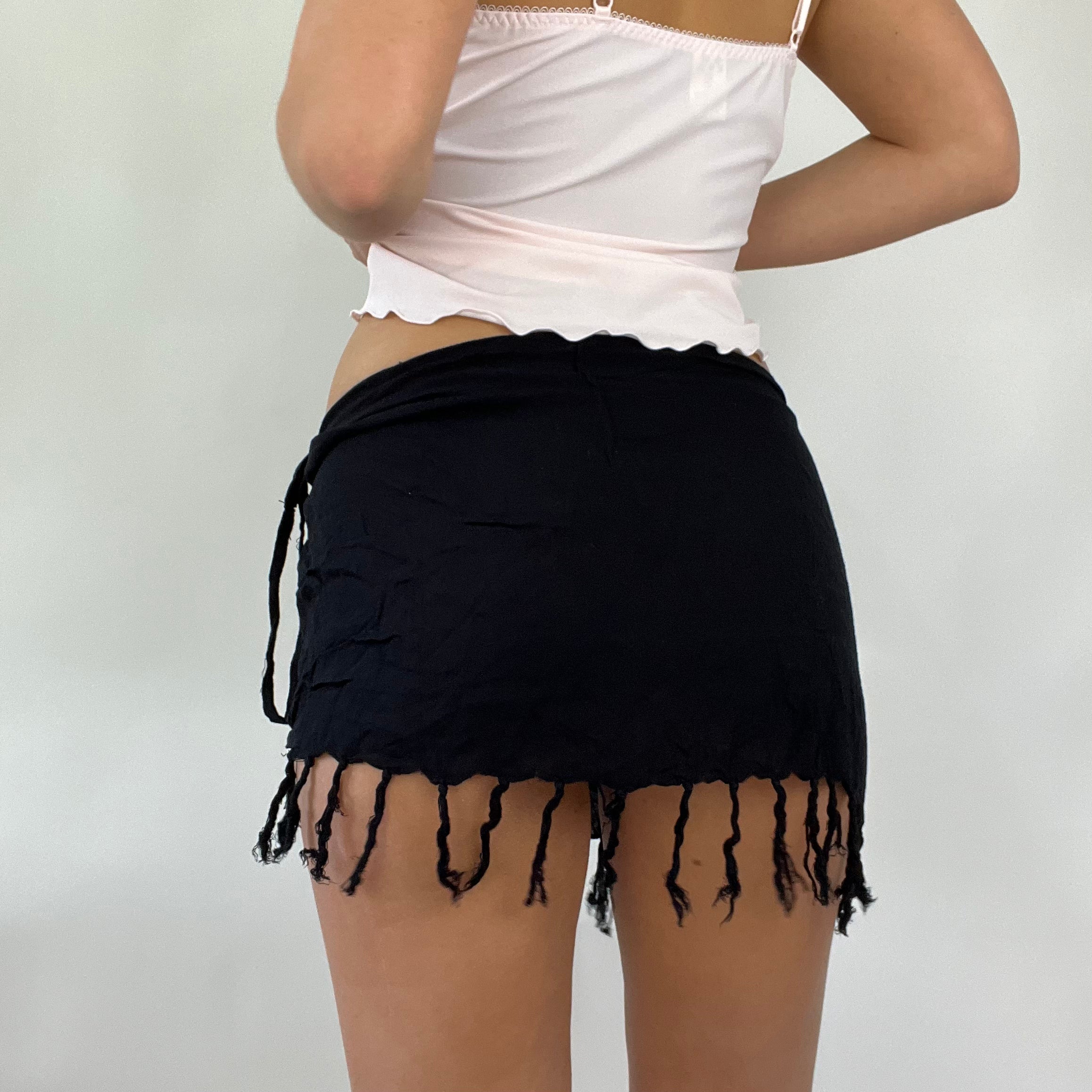 Black fringe skirt clearance festival