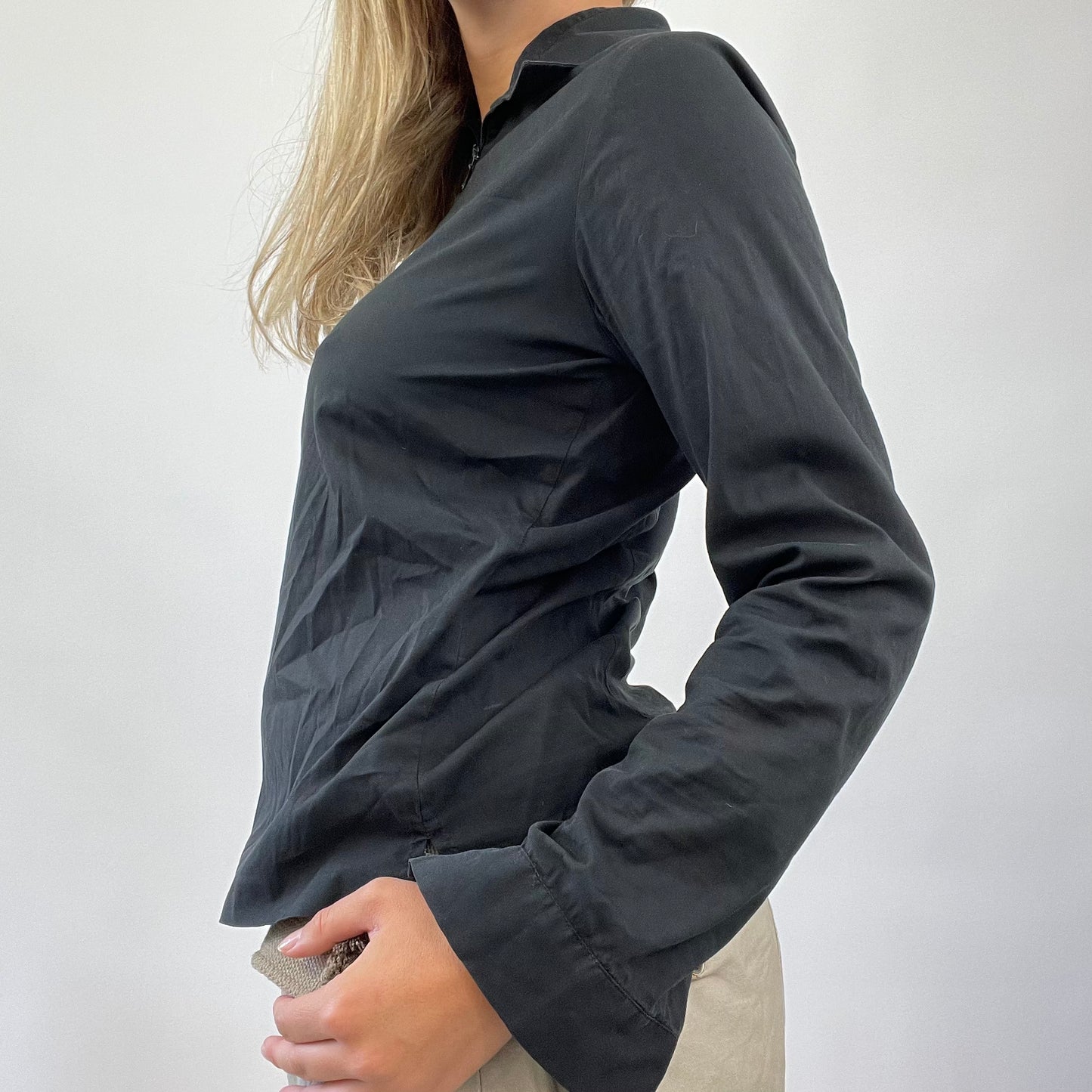 MANHATTAN GIRL DROP | small black ralph lauren zip shirt