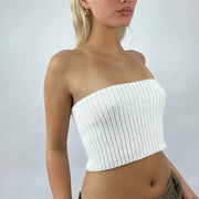 💚 FESTIVAL DROP | small cream sparkly bandeau top