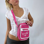 BARBIE DROP - flower power | pink & white roxy crossbody bag