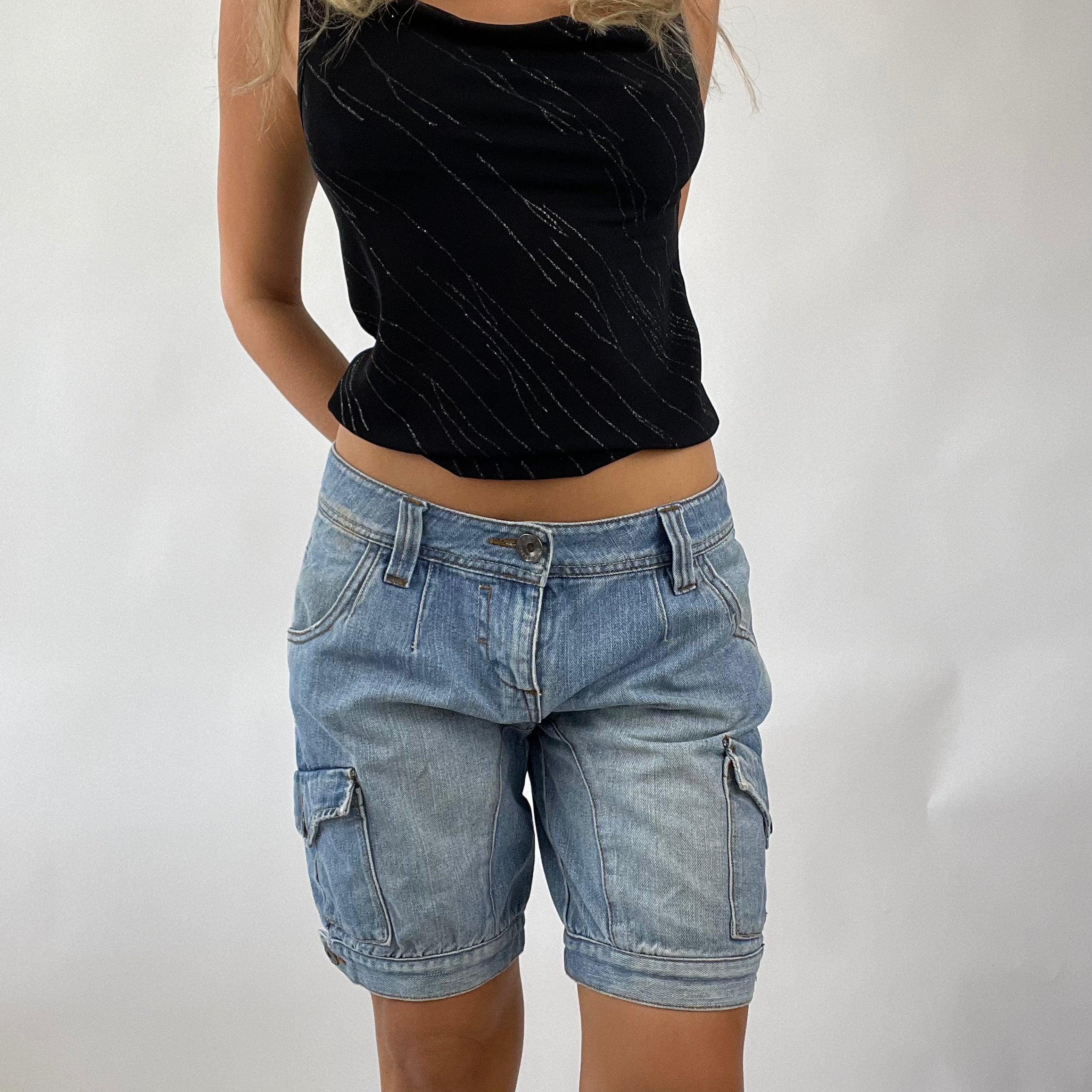 Denim cargo 2025 shorts womens