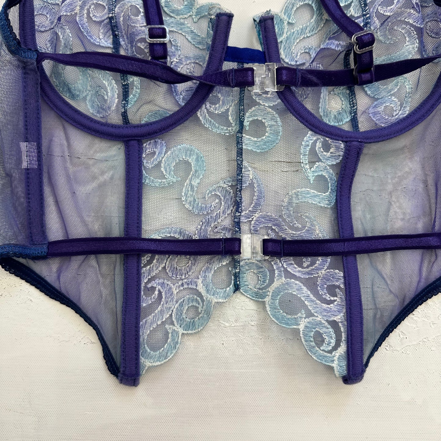 DAINTY DROP | blue/purple lace corset - small