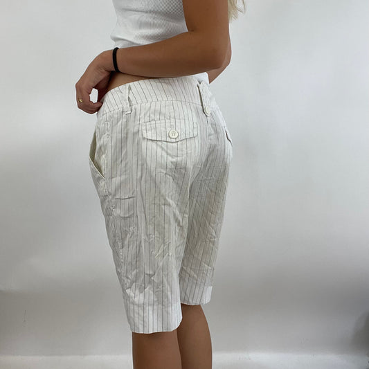 MODEL OFF DUTY DROP | white pinstripe 3/4 trousers - small