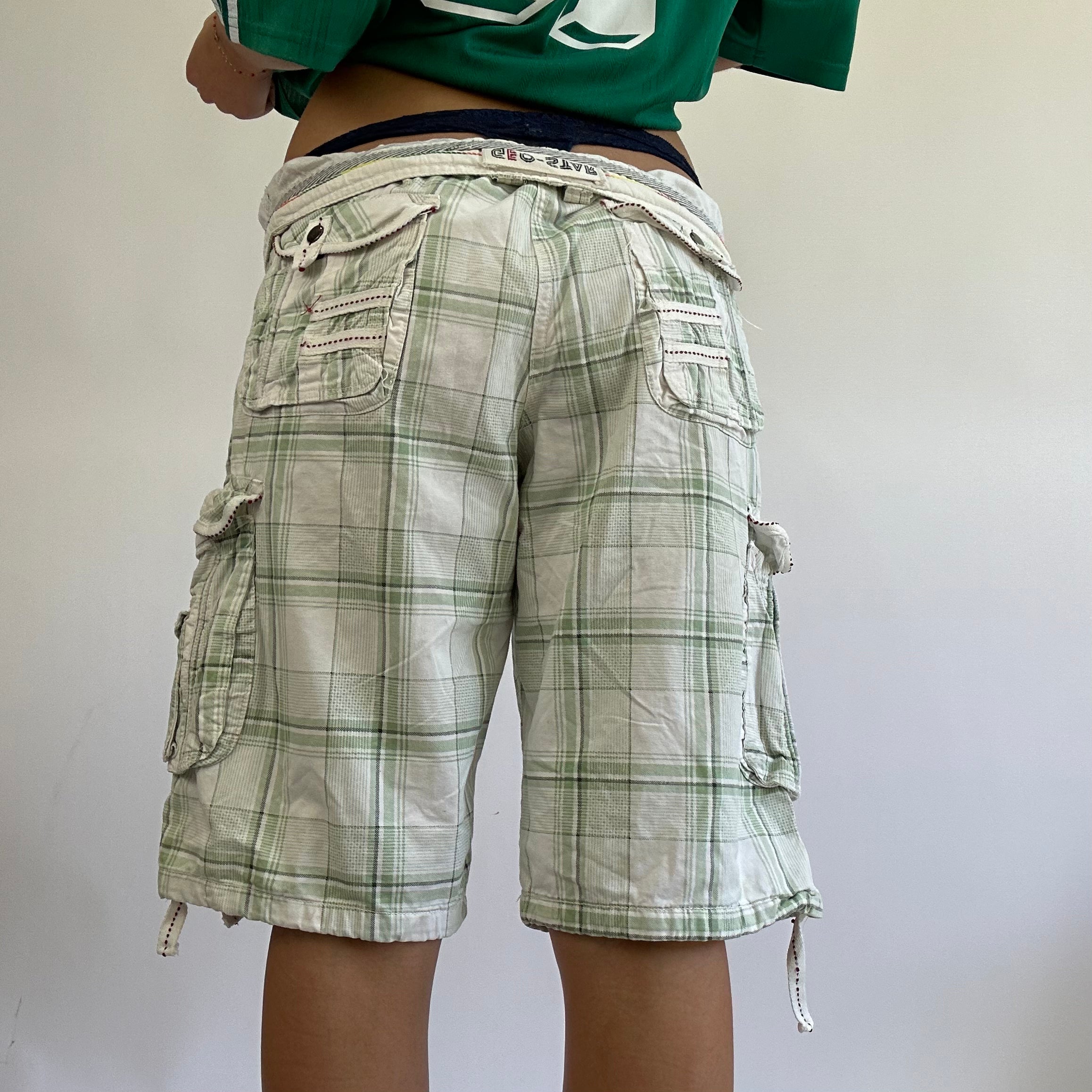 EUROPEAN SUMMER DROP extra large green and white check long