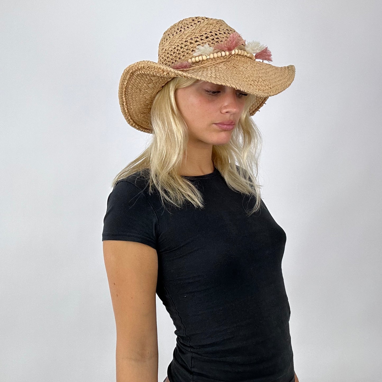 💚 EUROPEAN SUMMER DROP | woven straw sun hat with beaded detail